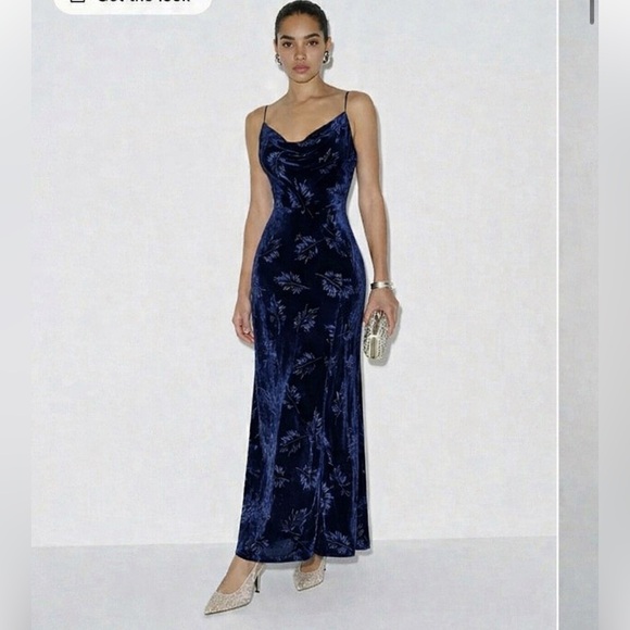 Rat & Boa Dresses & Skirts - Silk and Velvet Midnight Blue Floral Maxi Dress